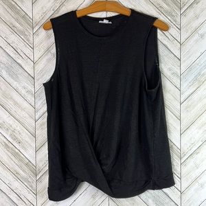 J Jill Love Linen Twist Front Hem Tank Top